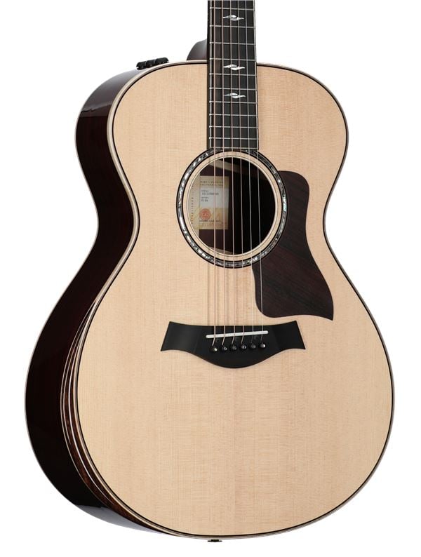 Taylor 812e V Class Grand Concert Acoustic Electric Guitar with Case Body Angled View