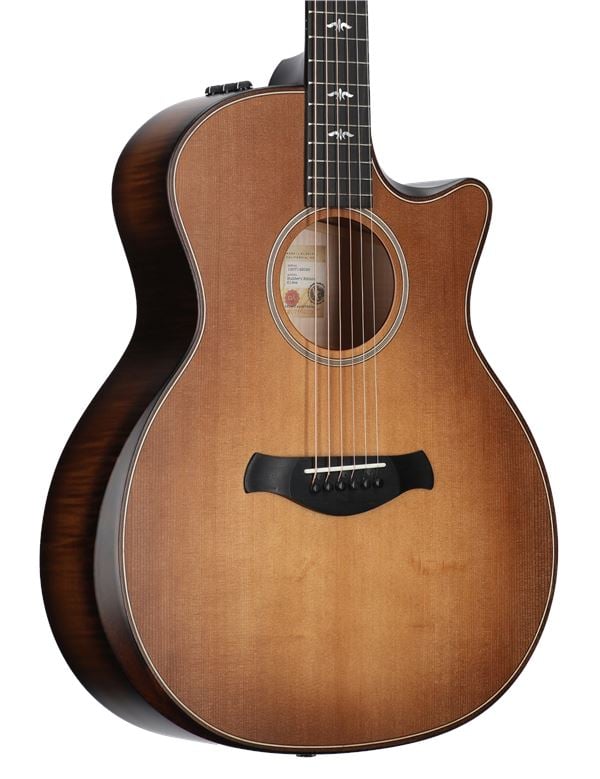 Taylor 614ce Builder's Edition V Class Grand Auditorium Guitar with Case Body Angled View