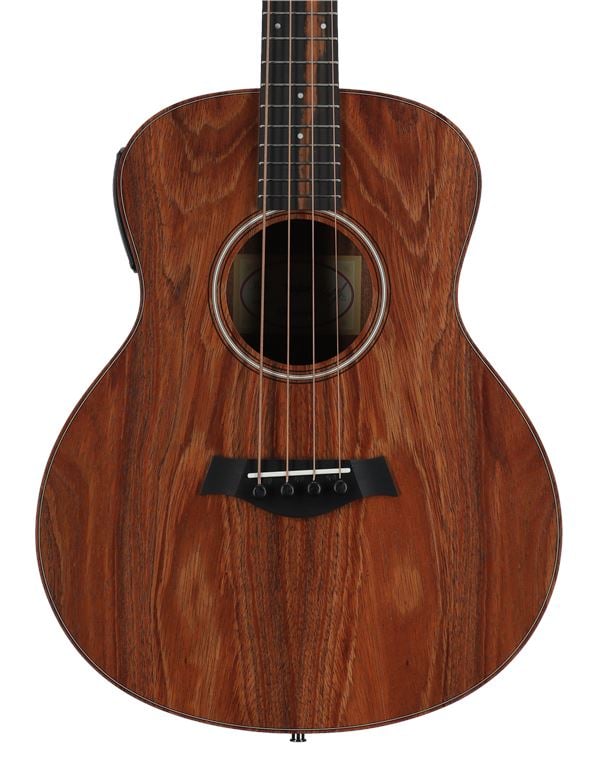 Taylor GS Mini e Koa Acoustic Electric Bass Guitar with Gigbag Body Angled View