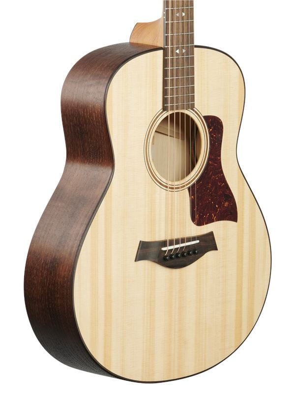 Taylor Grand Theater Urban Ash Acoustic Guitar with Case Body Angled View