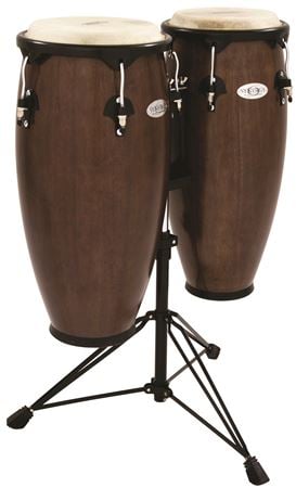Toca 2300 Synergy Wood Conga Set With Stand Front View