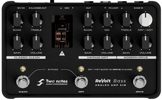 Two Notes ReVolt B 3-Channel Bass Preamp Cab Sim Pedal