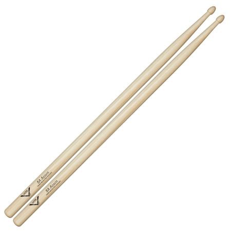 Vater 5A Power Hickory Acorn Wood Tip Drumsticks Pair Front View