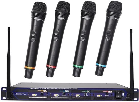 VocoPro UHF5805 Rechargeable Wireless Handheld Mic System Front View