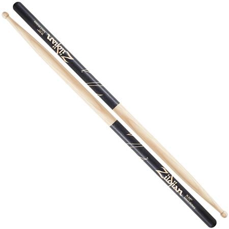 Zildjian 7A Black DIP Wood Tip Drumsticks Pair Front View