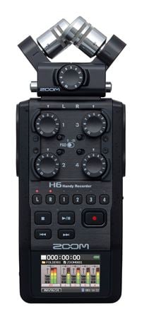 Zoom H6 6 Track Portable Digital Recorder Front View