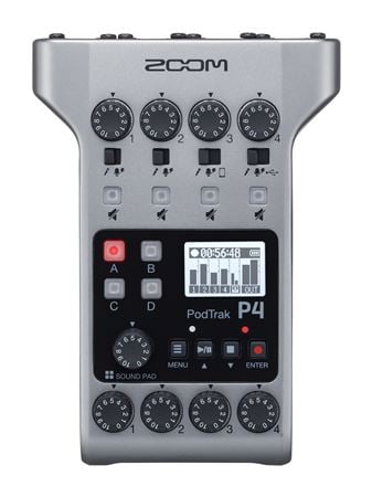 Zoom PodTrak P4 Ultimate Recorder For Podcasting Front View