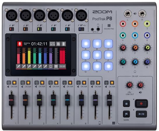 Zoom PodTrak P8 Podcasting Mixer and Recorder