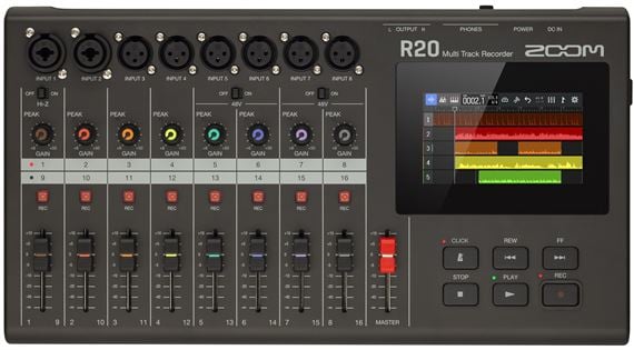 Zoom R20 MultiTrack Digital Recorder Front View