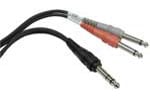 Hosa Insert Cable 1/4 Inch TRS to Dual 1/4 Inch TS Front View