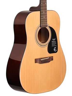Epiphone DR100 Acoustic Guitar Natural             Body Angled View