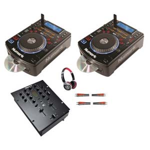 Numark CD DJ Package with CD players Mixer Cables and Headphones