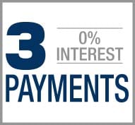 3 Payments - 0% Interest