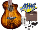 Breedlove ECO Pursuit Exotic S Companion CE Acoustic - Tiger's Eye with Fishman Loudbox Mini Charge Acoustic Amp & Shure MV88+ Video Kit Condenser Microphone