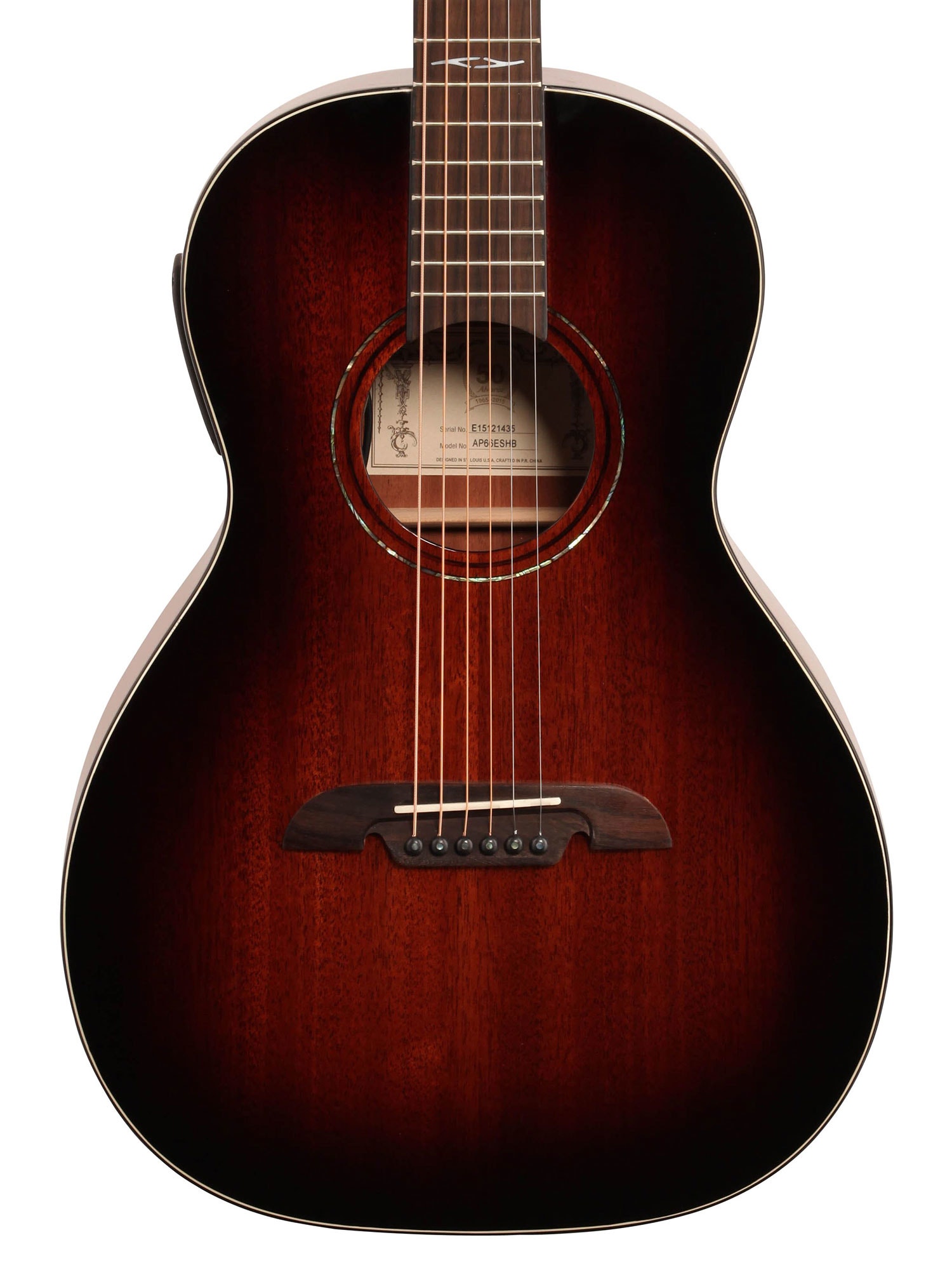 Alvarez AP66ESHB Parlor Acoustic Electric Guitar Mahogany Shadowburst