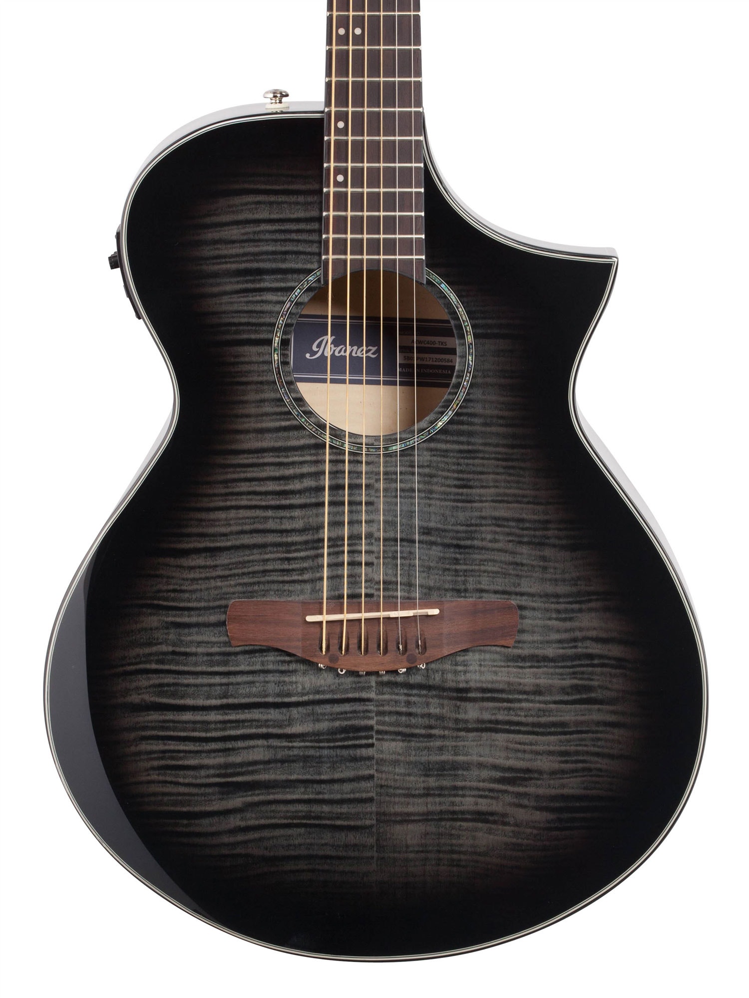 Ibanez AEWC400 Acoustic Electric Guitar Trans Black Sunburst