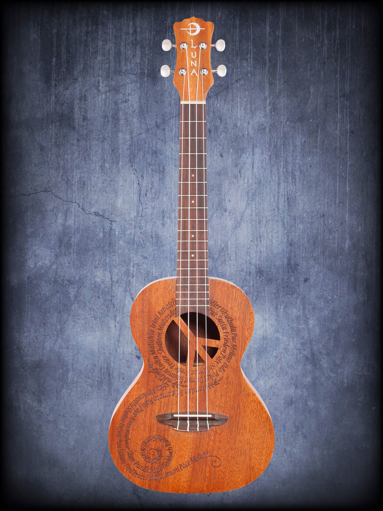 Luna Ukulele MALUHIA Peace Tenor with Gigbag