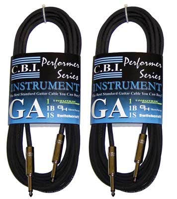 CBI GA American Made Guitar Instrument Cable 6 Foot 2 Pack