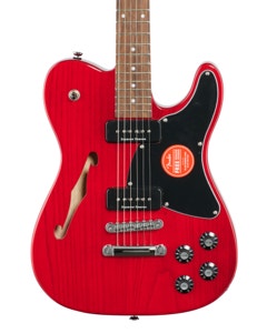 Fender Jim Adkins JA90 Tele Thinline Guitar Laurel Neck Crimson Transparent