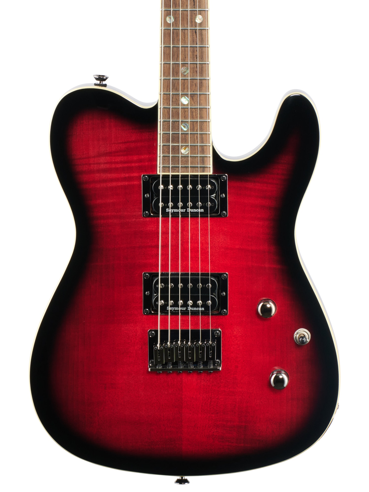 Fender Custom Telecaster FMT HH Electric Guitar Black Cherry Burst