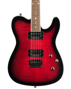 Fender Custom Telecaster FMT HH Electric Guitar Black Cherry Burst