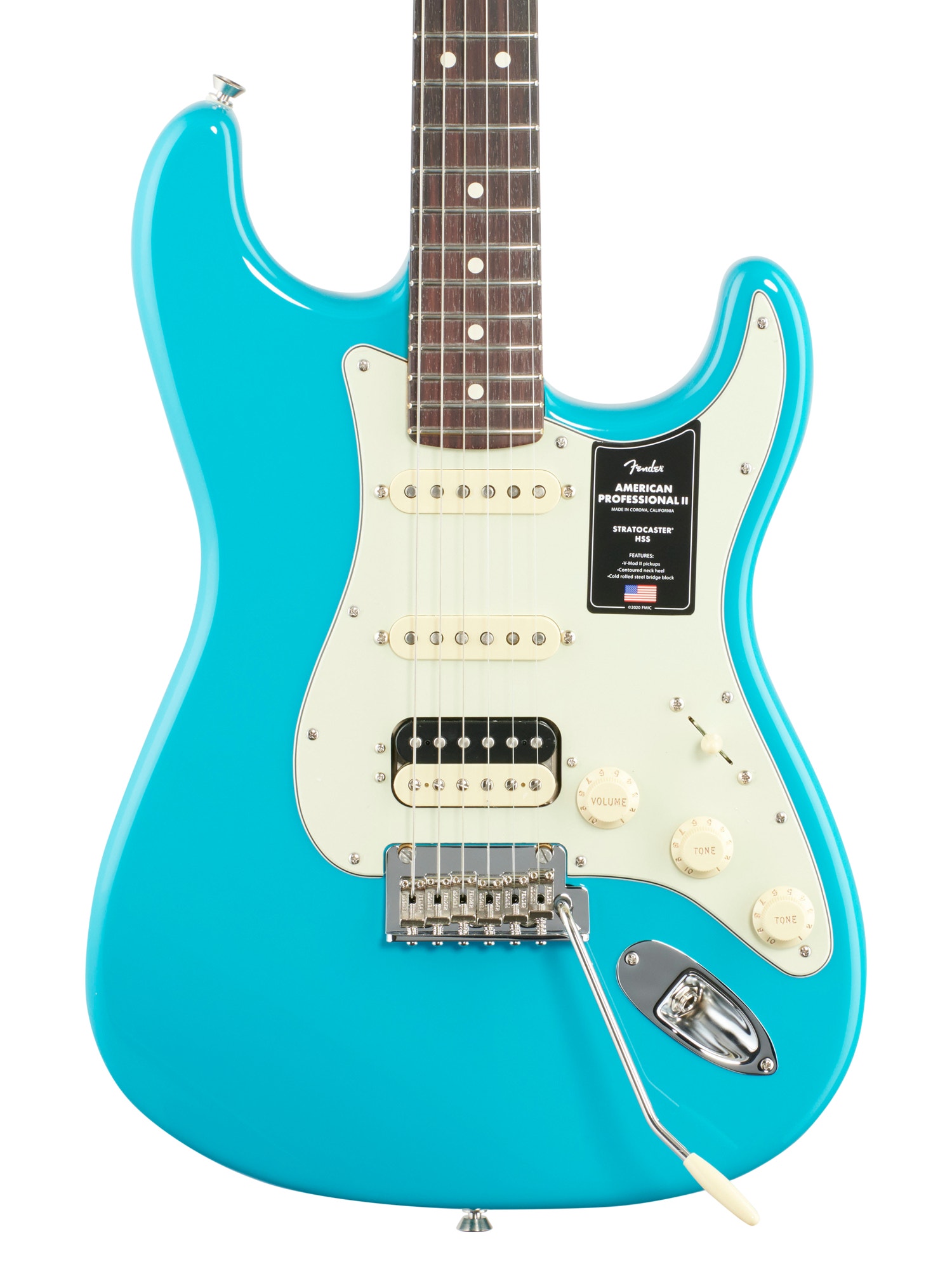 Fender American Pro II Stratocaster HSS Rosewood Neck Miami Blue with Case
