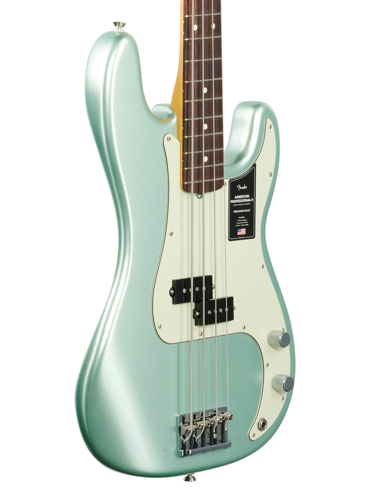 Fender American Pro II Precision Bass Rosewood Mystic Surf Green W/C