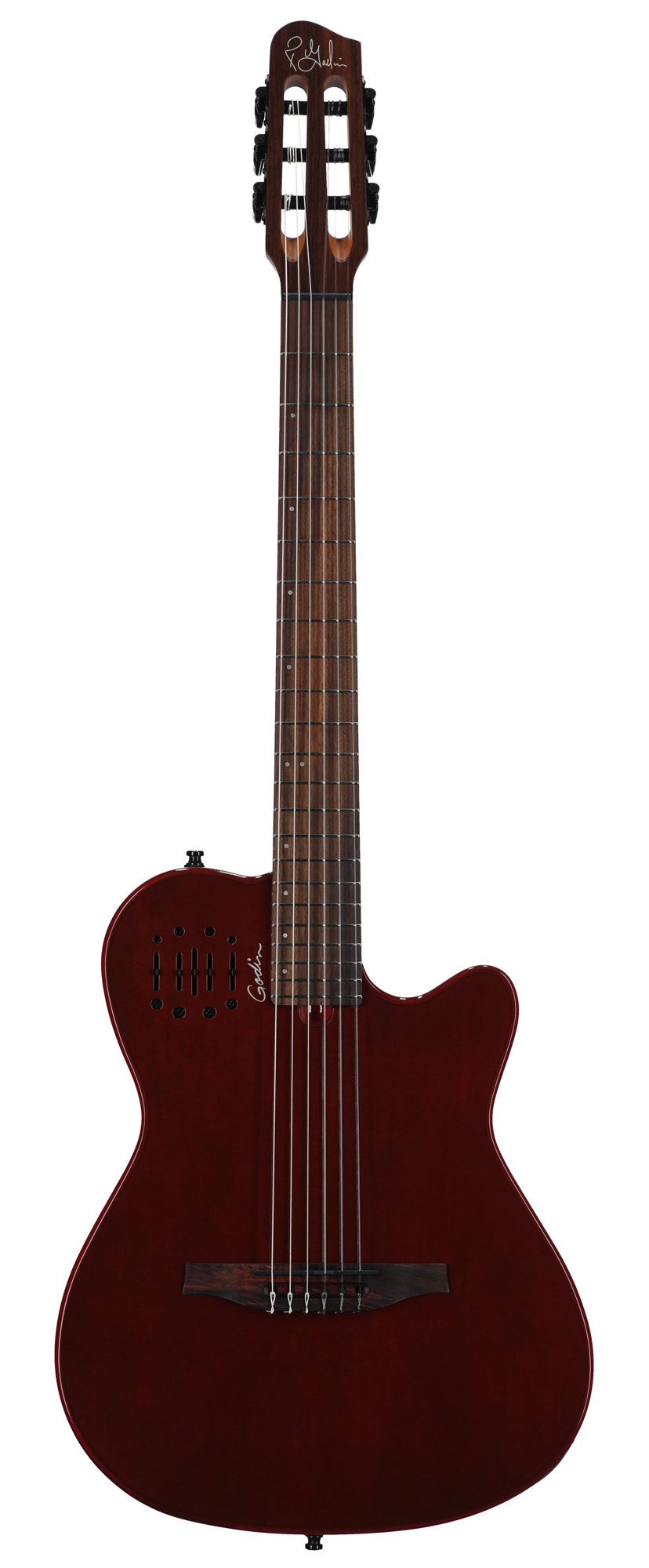 Godin Multiac Mundial Nylon Acoustic Electric Guitar with Gig Bag Aztek Red