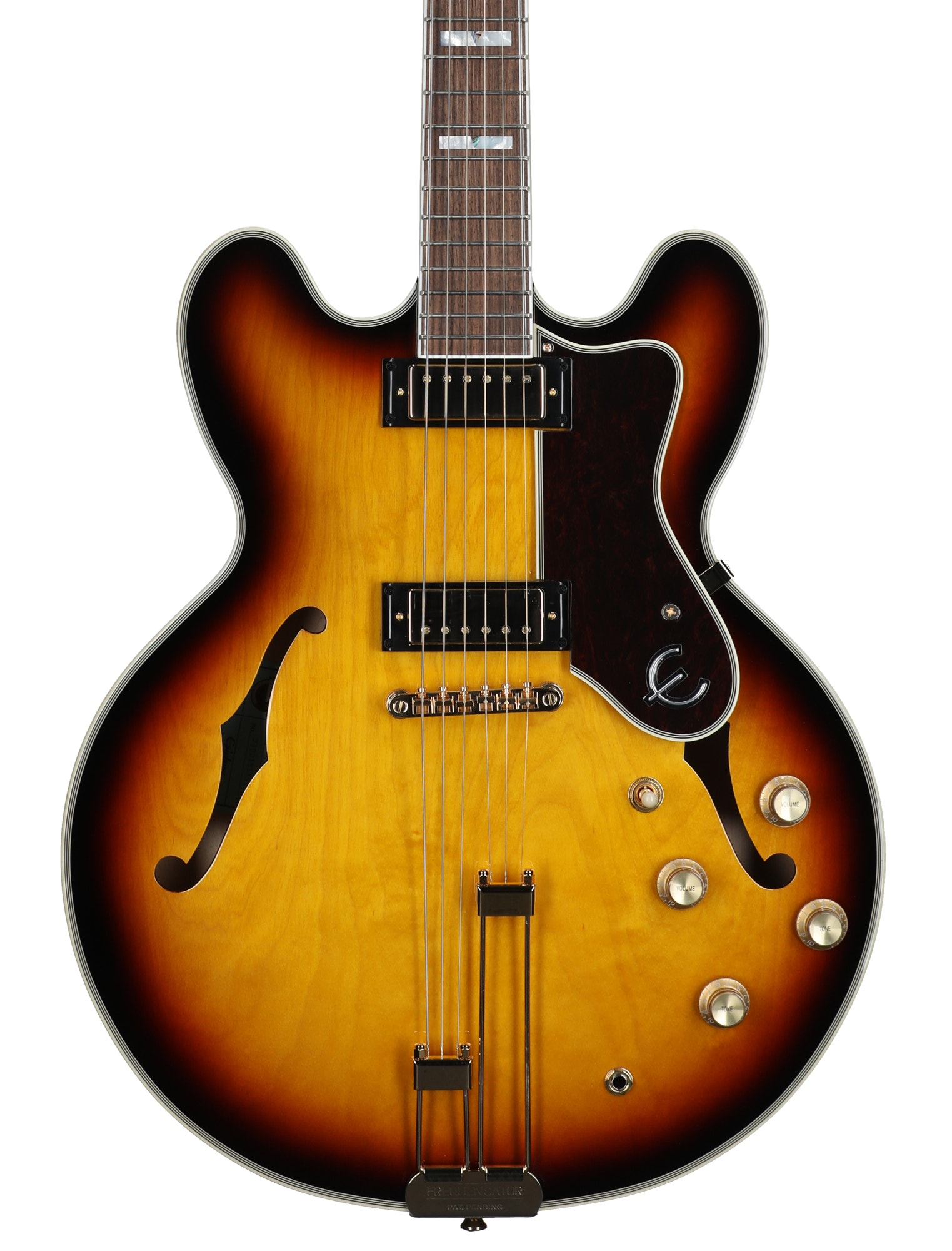Epiphone Sheraton Semi Hollowbody Guitar Vintage Sunburst with Gold Hardware and Bag