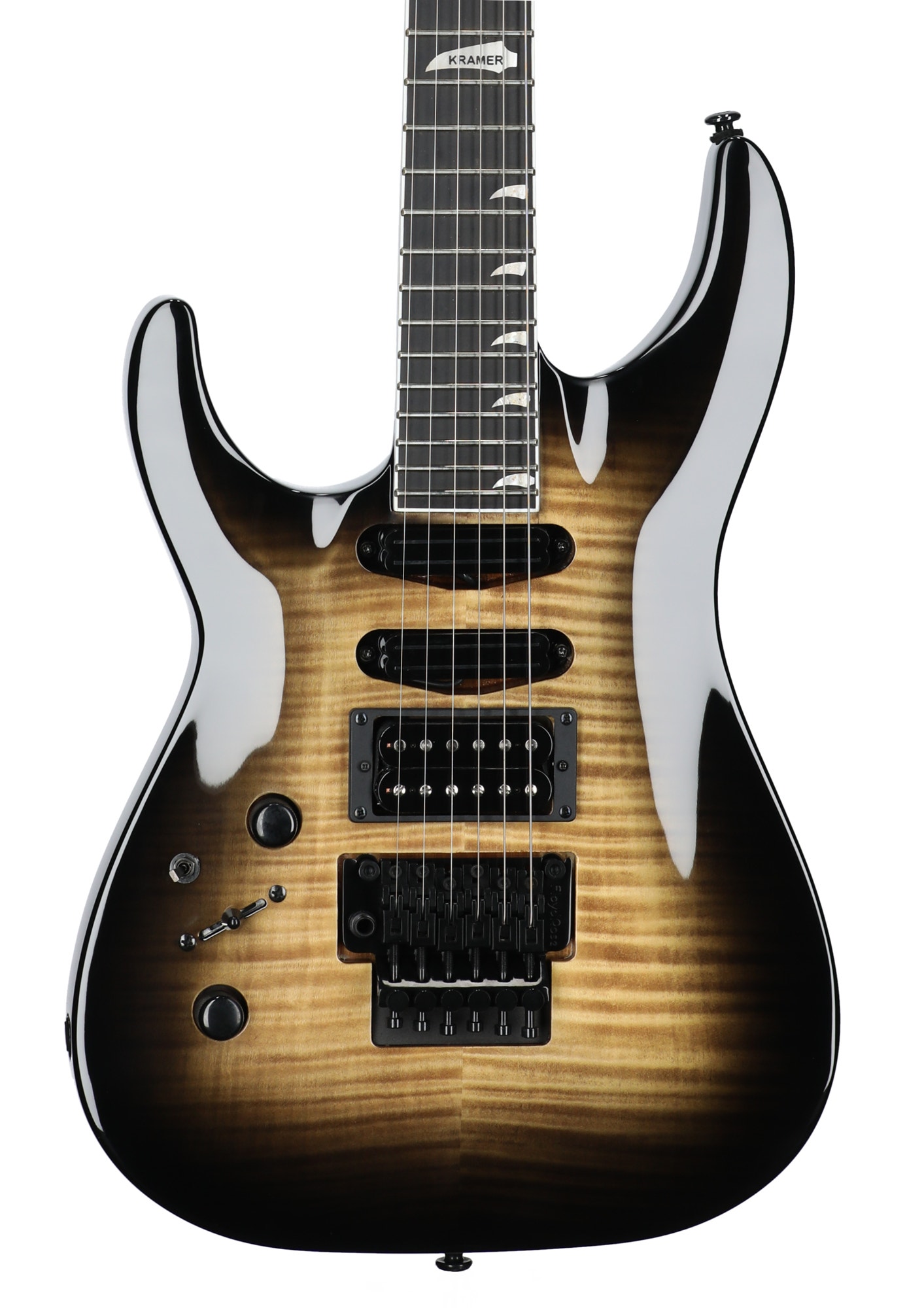 Kramer SM-1 Figured Left Handed Guitar Black Denim Perimeter