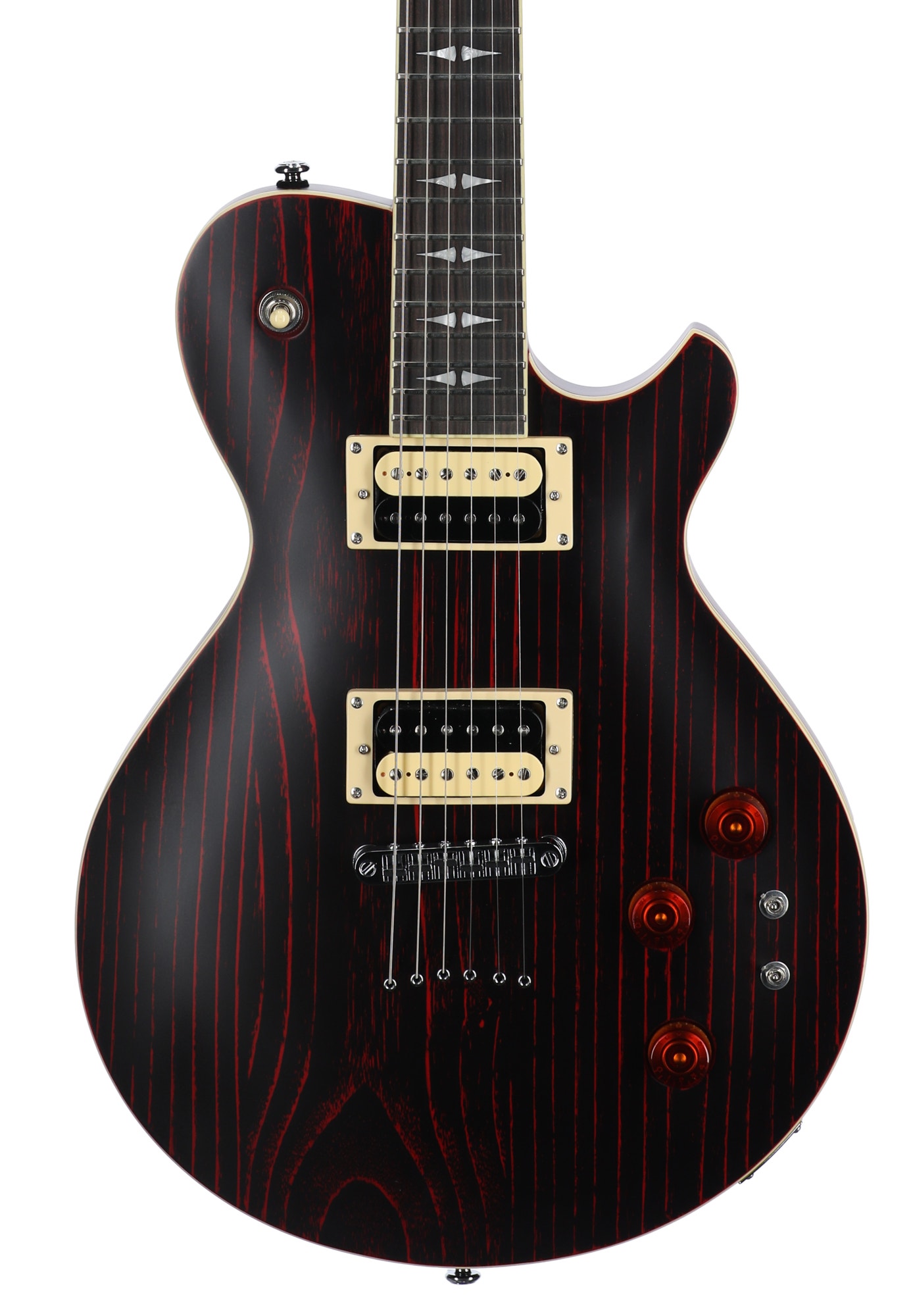 Michael Kelly Guitars Patriot Open Pore Slim Body Guitar Transparent Red
