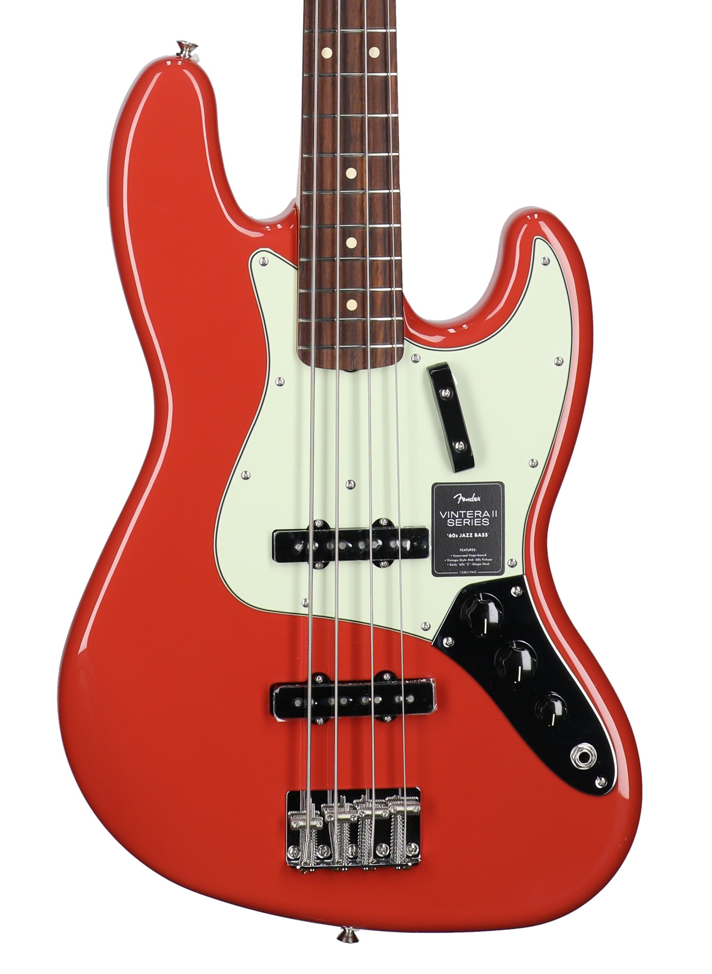Fender Vintera II 60s Jazz Bass Guitar Rosewood Fiesta Red with Gig Bag