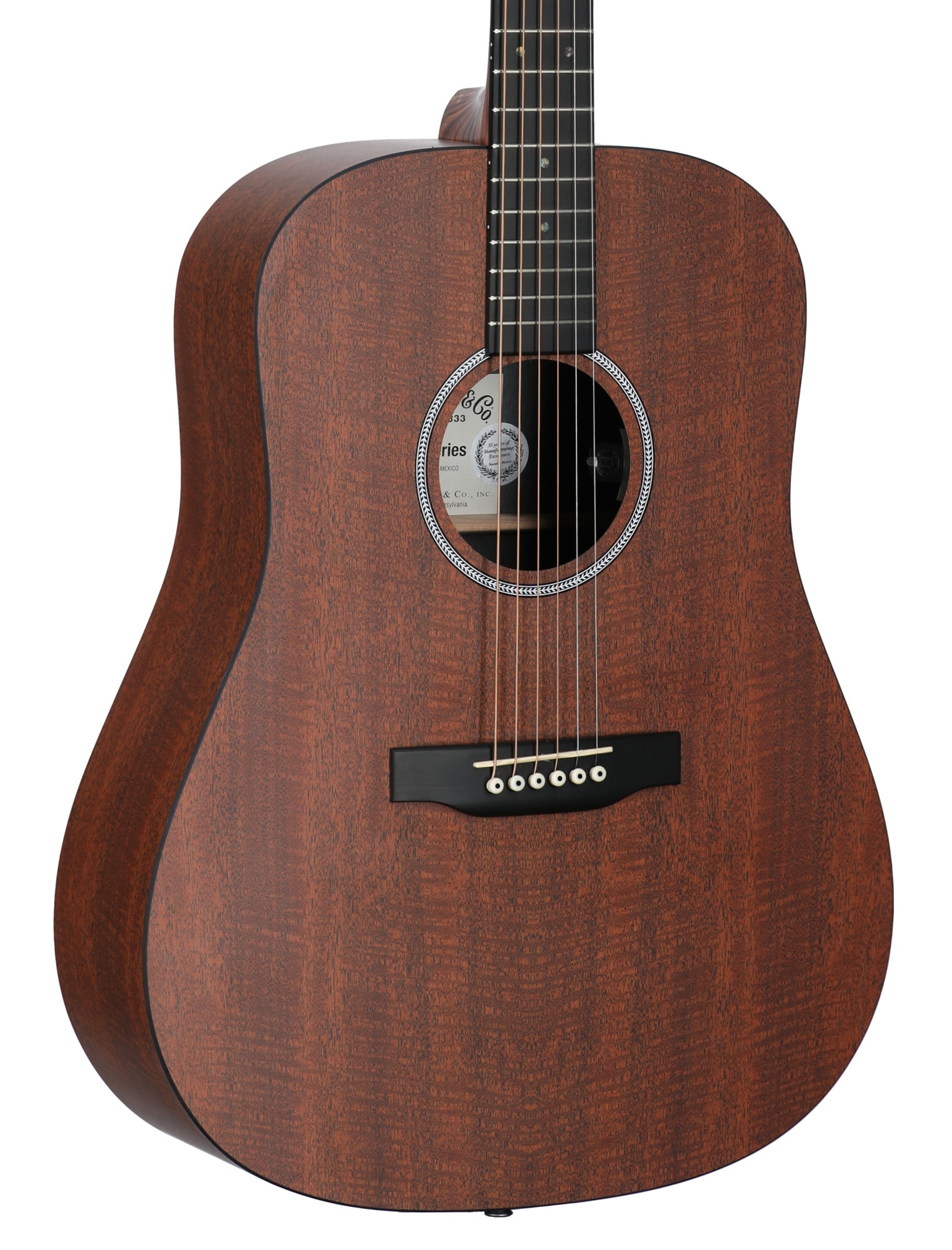 Martin D-X1E Mahogany Acoustic Electric Guitar with Gig Bag View 8