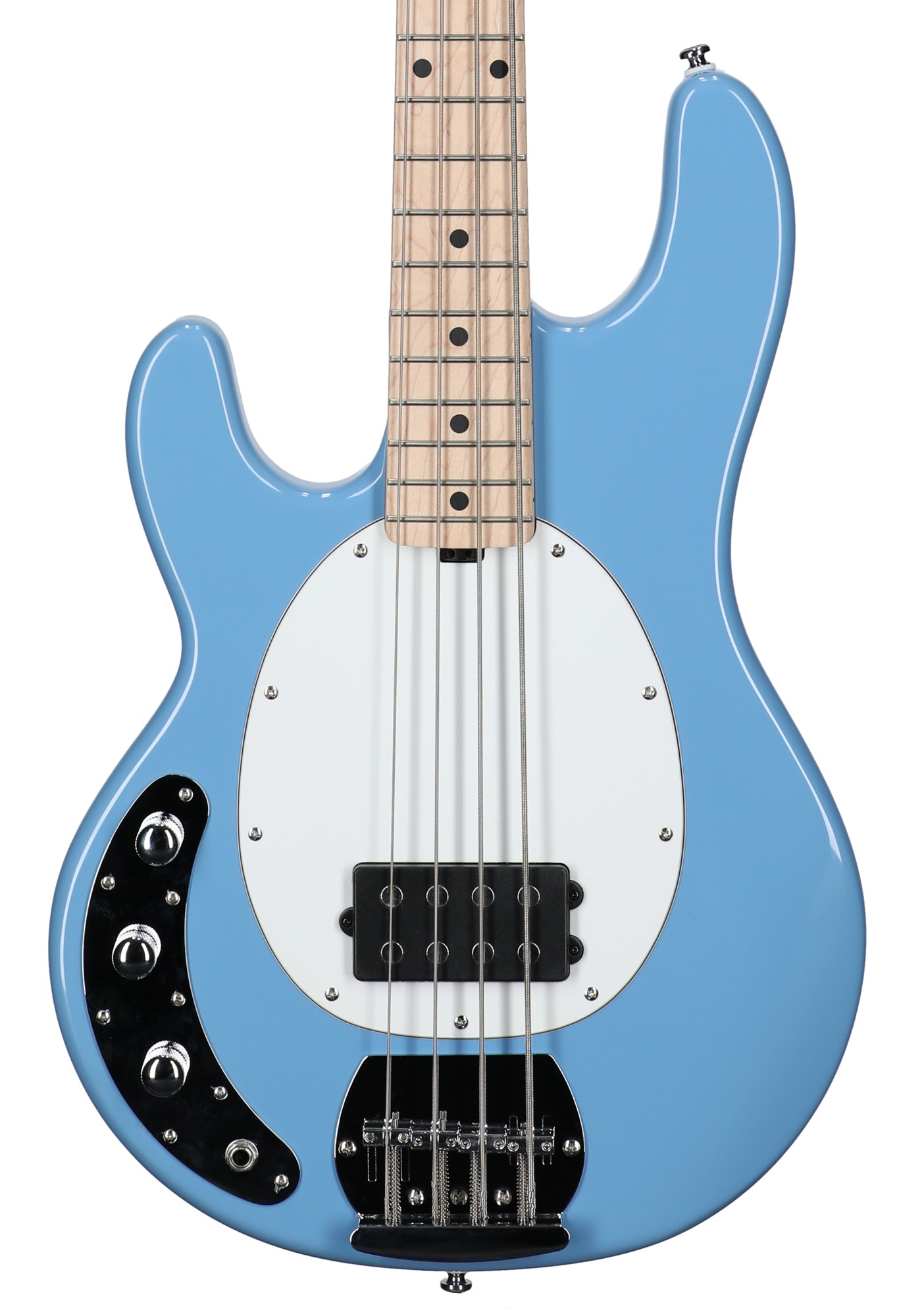 Sterling StingRay RAY4LH Left Handed Bass Guitar Chopper Blue View 2