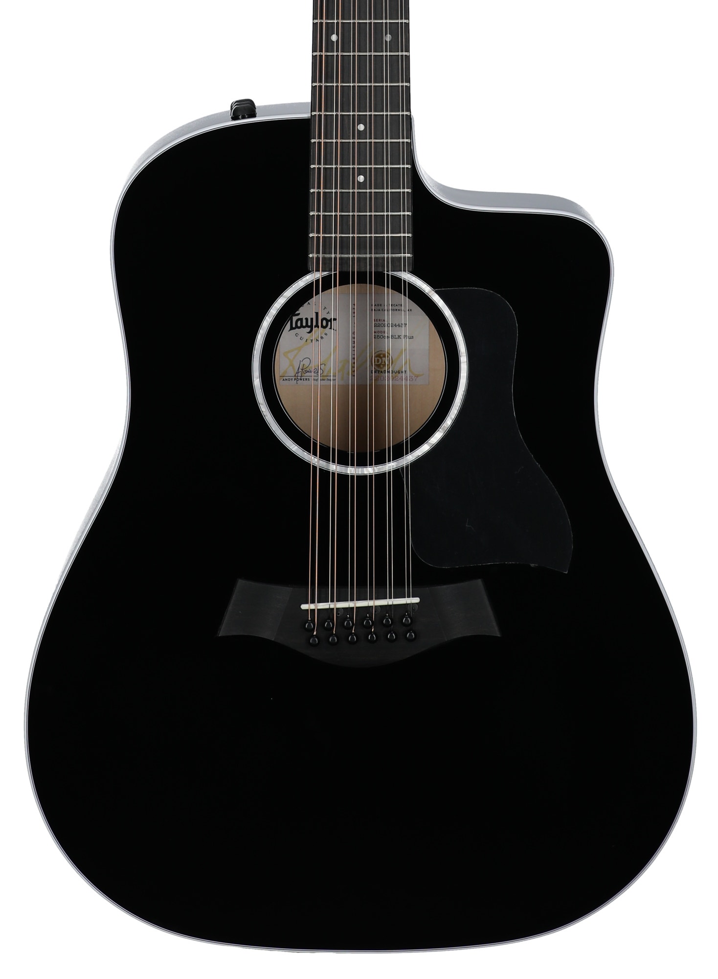 Taylor 250ce Plus 12 String Grand Auditorium AE Guitar Black with Case