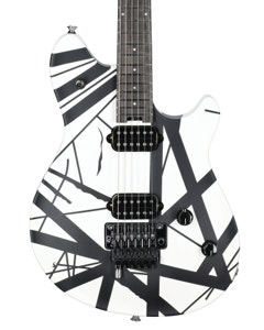 EVH Wolfgang Special Striped Guitar with Bag Black and White View 2
