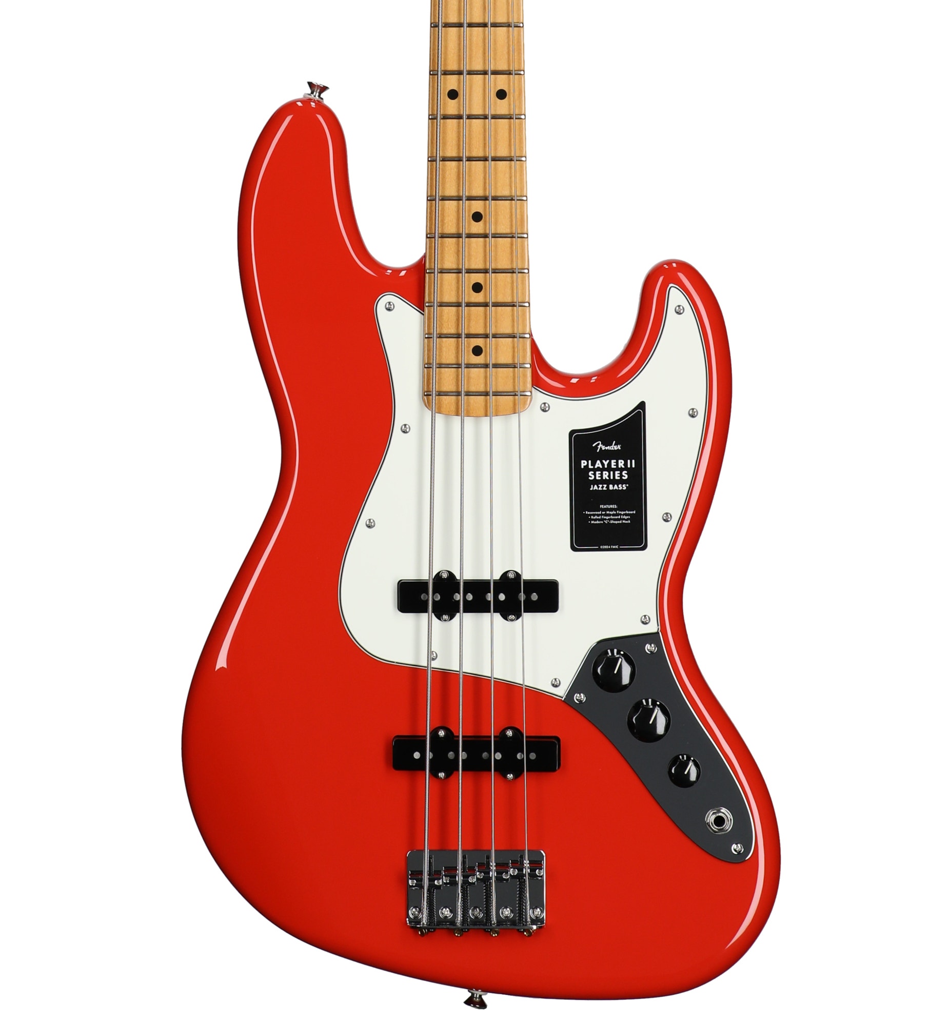Fender Player II Jazz Bass Guitar Maple Neck Coral Red