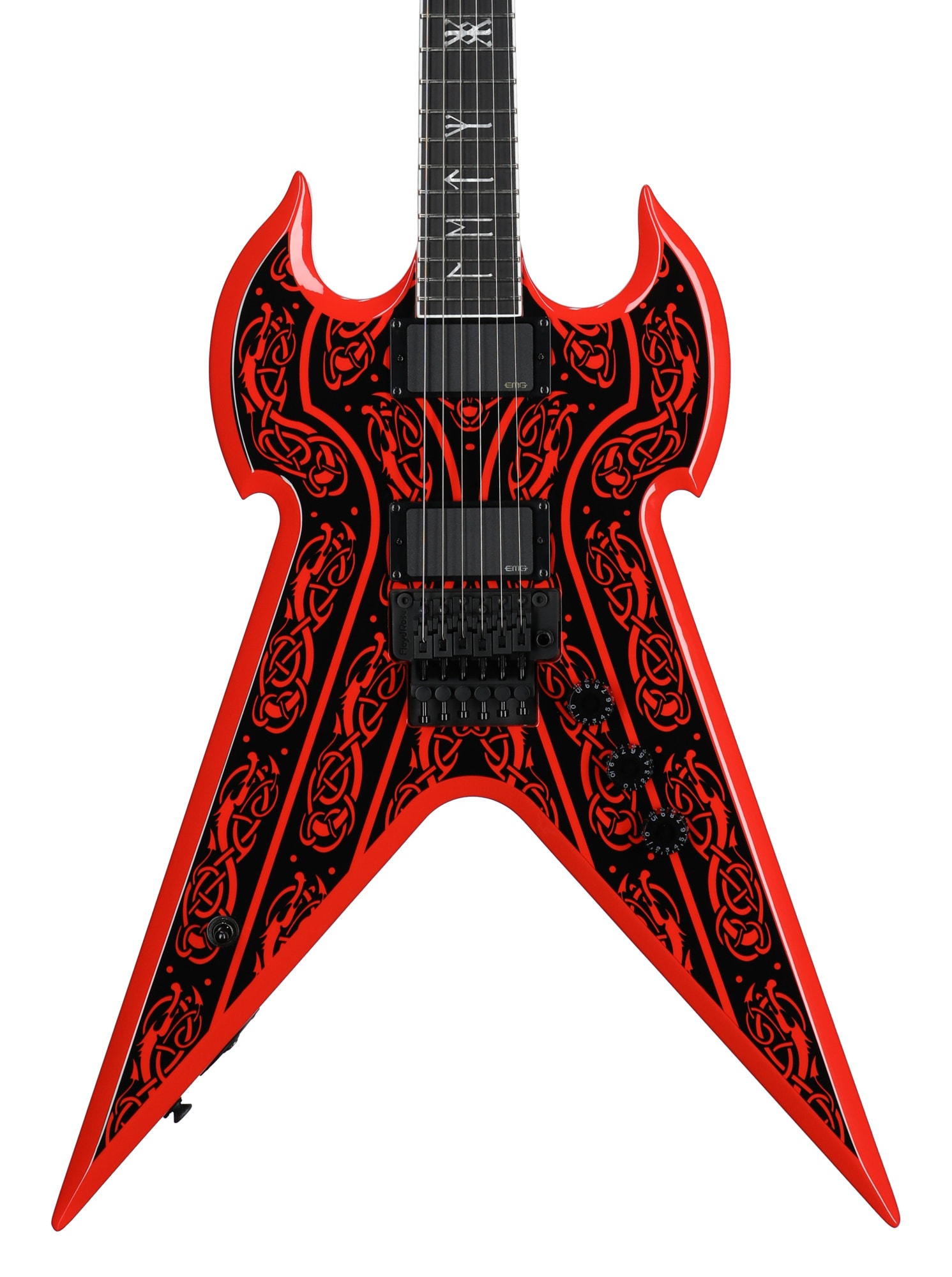 Wylde Audio Warhammer FR Guitar Norse Dragon Pinstripe Red