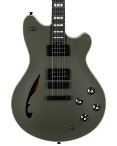 EVH SA-126 Special Semi-Hollow Solid Guitar Matte Army Drab with Case View 2