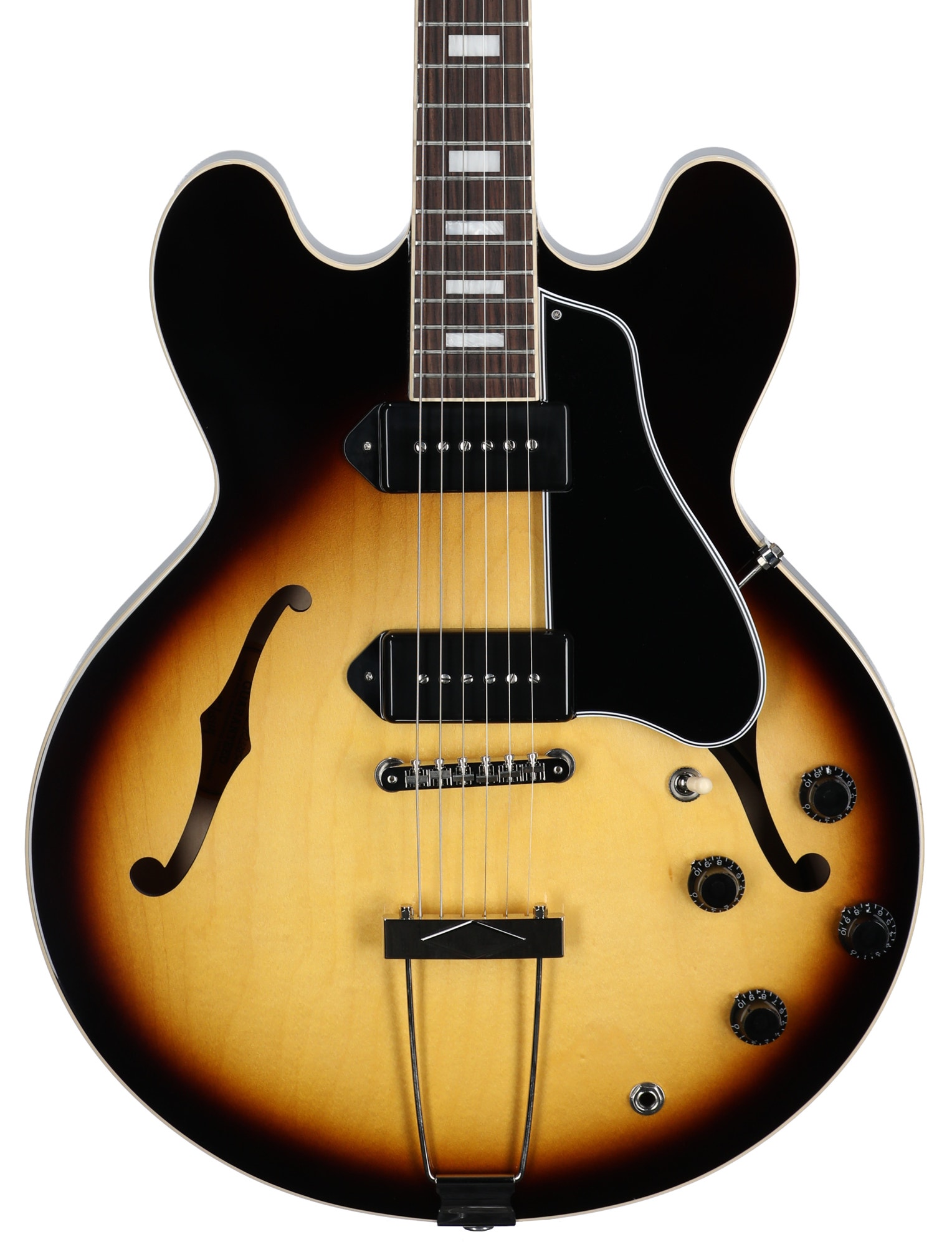 Gibson ES-330 Hollow Body Guitar Tobacco Sunburst with Case View 2