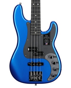 Fender Amer Ultra II Precision Bass Guitar Ebony Neck Noble Blue with Case