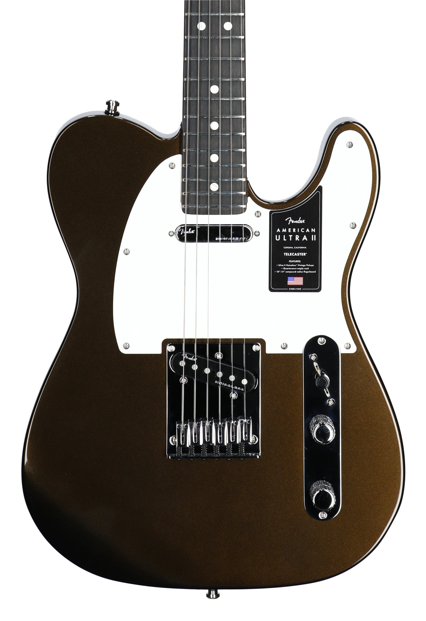 Fender American Ultra II Tele Ebony Neck Guitar Texas Tea with Case