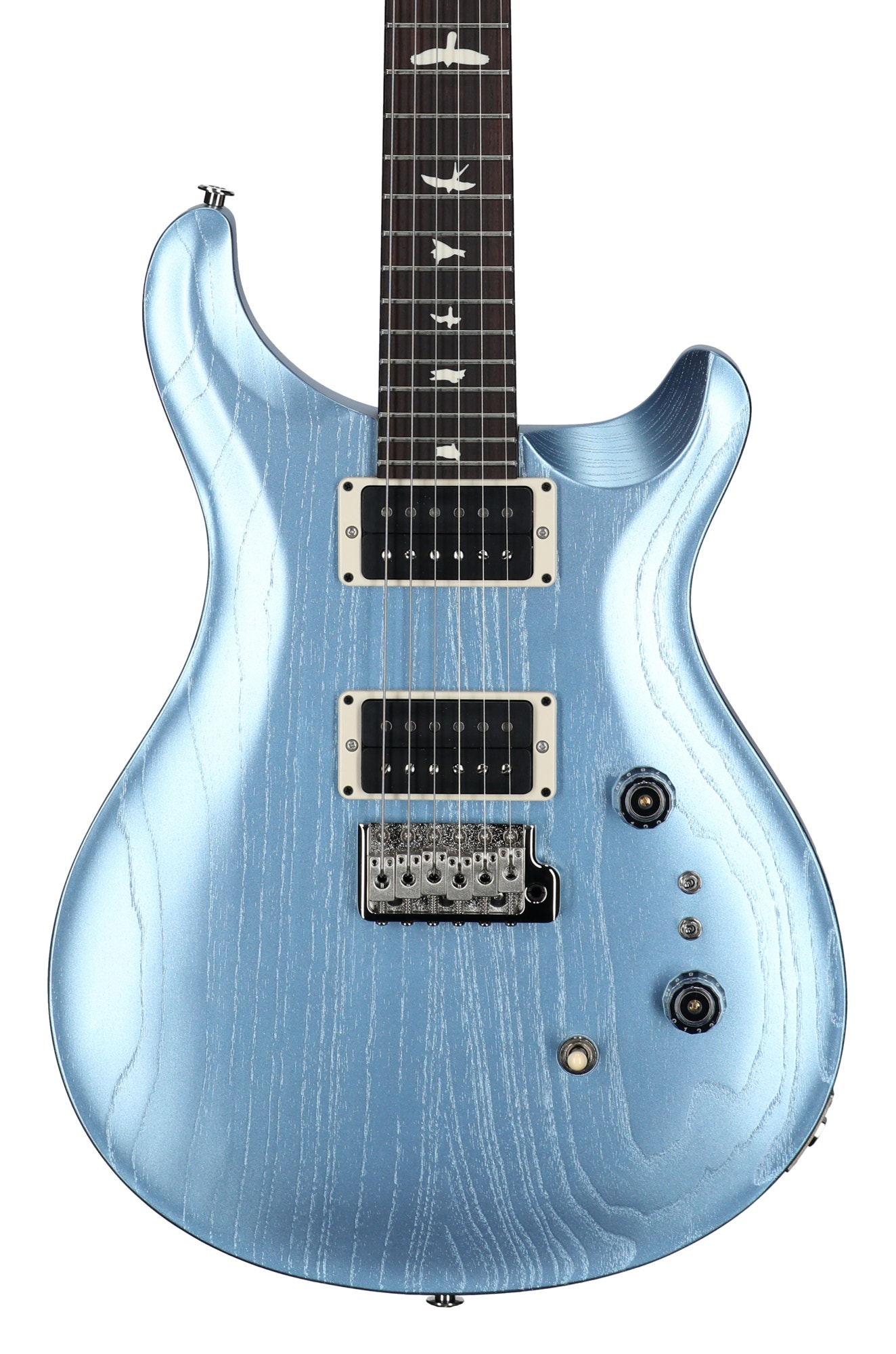 PRS CE 24-08 Swamp Ash Guitar with Bag Satin Frost Blue Metallic View 2