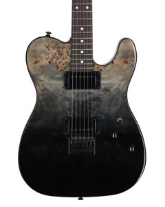 Schecter PT Standard Electric Guitar Black Fade Burst Burl View 2