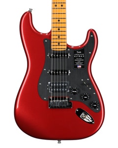 Fender American Ultra II Strat HSS Maple Neck Guitar Sinister Red with Case View 2