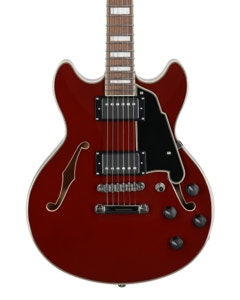 D'Angelico Premier Mini DC Electric Guitar Burnt Red View 2