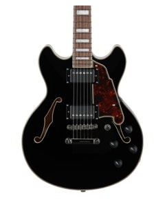 D'Angelico Premier Mini DC Electric Guitar Black View 2
