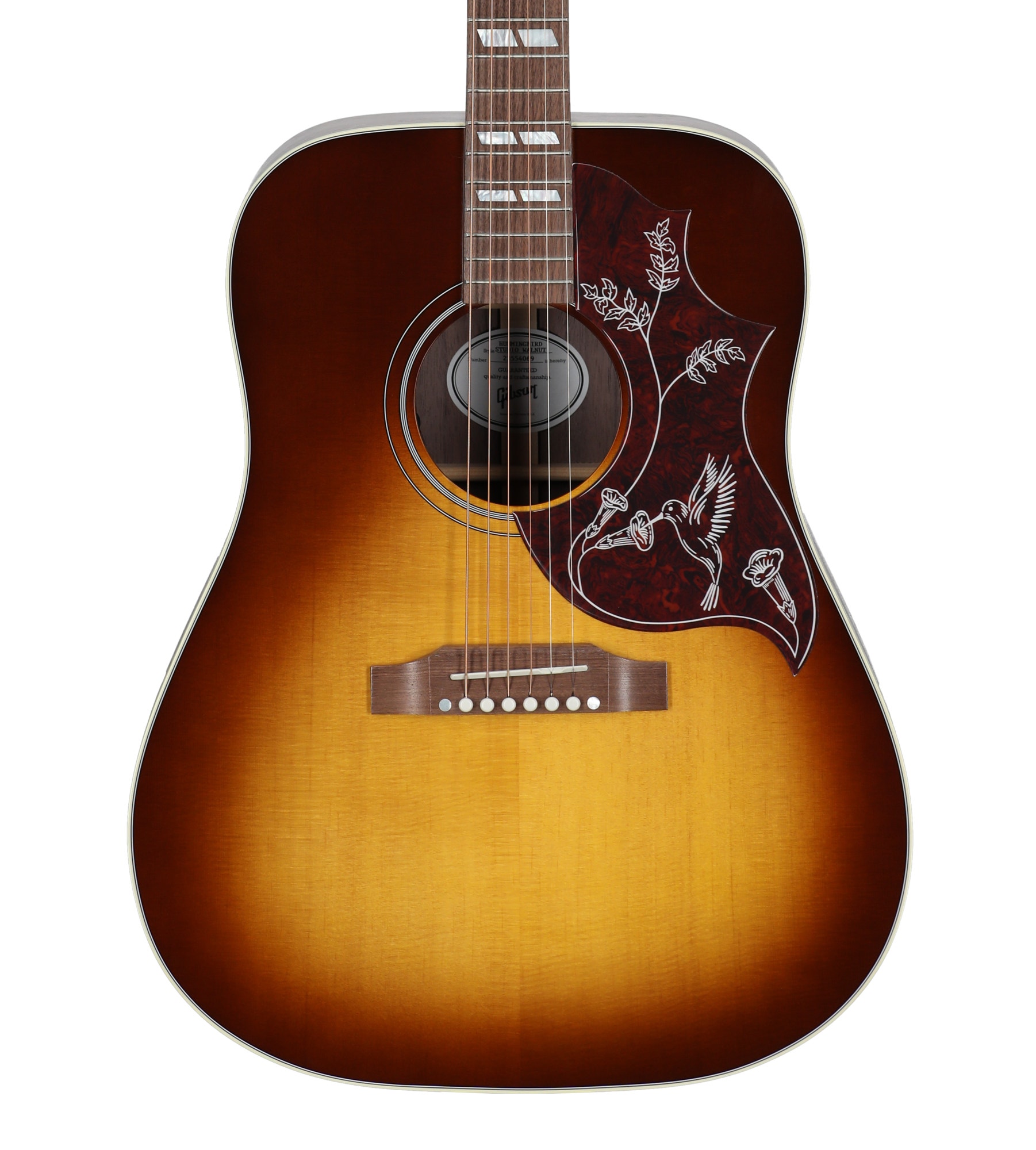 Gibson Hummingbird Studio Walnut Acoustic Electric Guitar with Case Satin Walnut Burst View 2