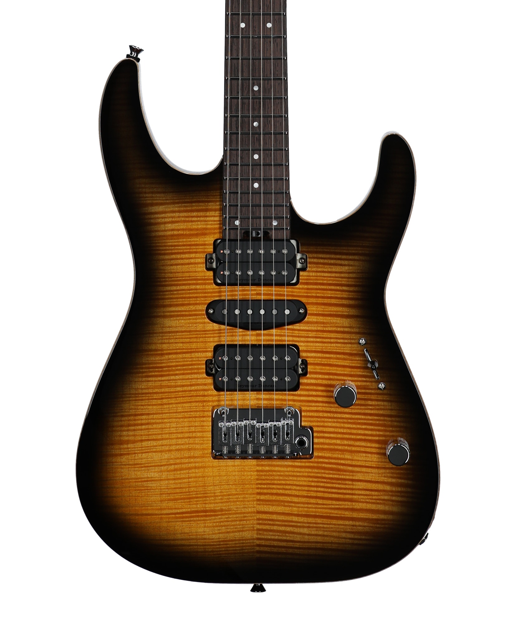 Charvel MJ DK24 HSH Flame Maple Antique Burst W/B