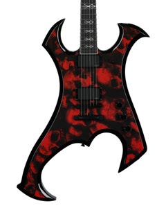 Wylde Audio Berzerker Electric Guitar Blood Skulls View 2
